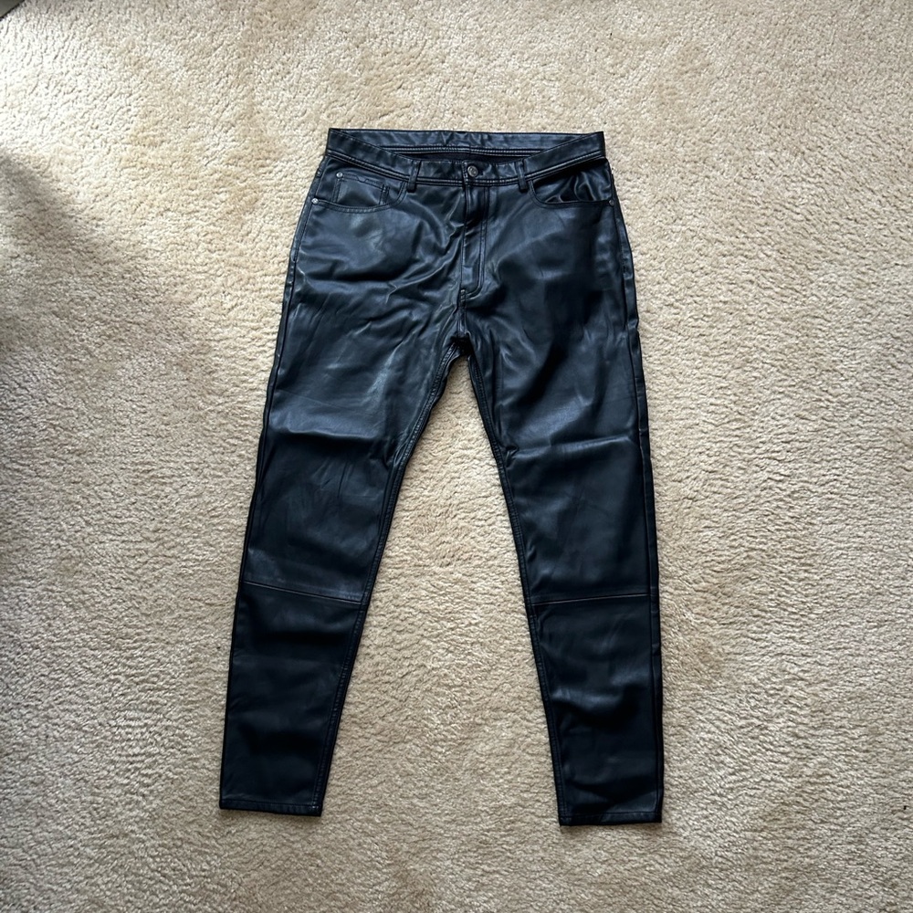 Zara Black Faux Leather Pants